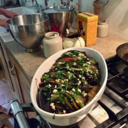 Eggplant Casserole served for dinner at the B & B